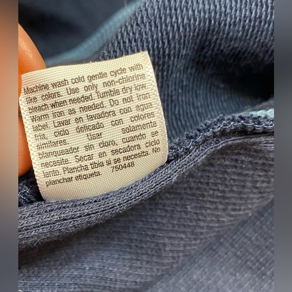 St Johns Bay Sweatshirt Jacket XL Blue Floral Open Front Zipper Long Sleeve - Picture 7 of 7